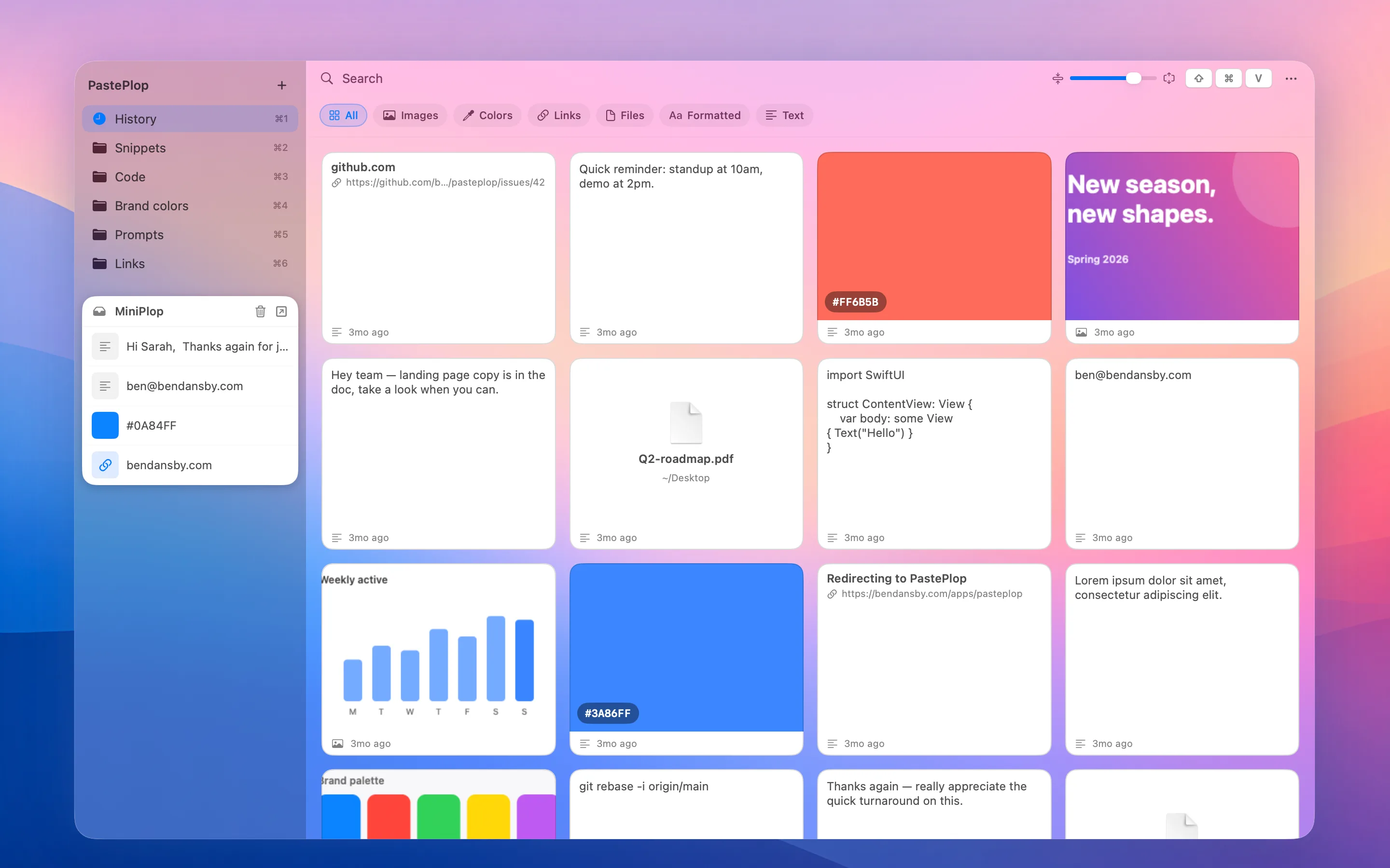 PastePlop screenshot 1