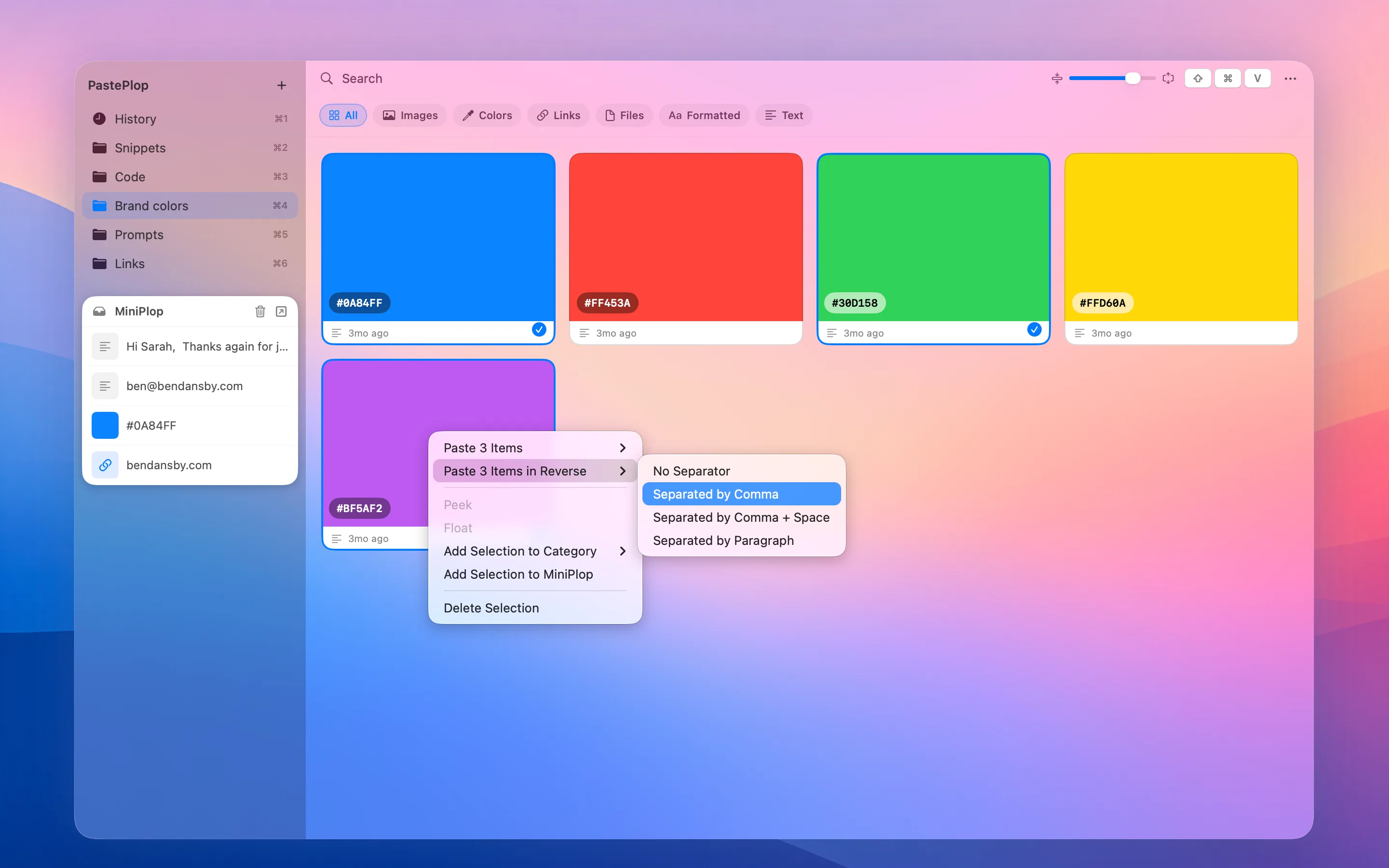 PastePlop screenshot 2